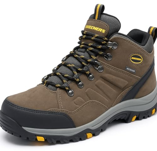 Skechers Men's Relment Pelmo Boots, Khaki Suede, 8 UK