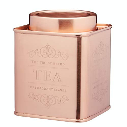 KitchenCraft Le'Xpress Metal Tea Caddy, 10 x 12 cm - Copper Finish