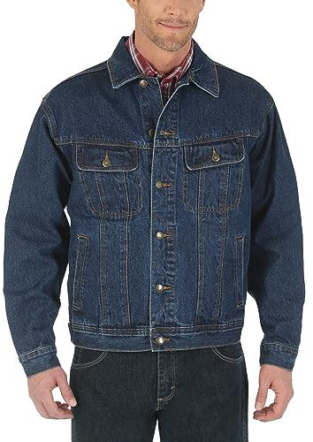 Wrangler Men's rugged denim jackets, Antique Indigo, L UK
