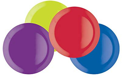 Colourworks Melamine Snack Plates, 23 cm, Multi-Colour, Set of Four