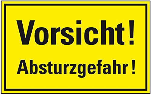 LEMAX® Schild Vorsicht! Absturzgefahr!, gelb/schwarz, Kunststoff, 300x200mm