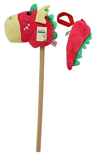 Sweety Toys Steckenpferd Dinosaurier Rot, ca. 85 cm, mit Schwanz, für Kinder ab 18 Monaten
