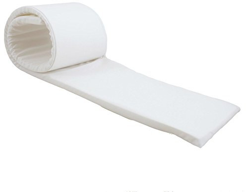 Hans-Textil-Shop Bierbankauflage Polyester | Sitzauflage, Auflage, Schaumstoffkern, Pflegeleicht, Robust, Wiederverwendbar, Wechselbarer Bezug mit Reißverschluss, Made in Europe (Weiß, 200x25 cm)