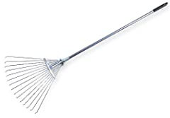 arbeitsbedarf24 verstellb. Fächerrechen aus Aluminium, Fächerbesen Laubbesen Laubrechen Harke