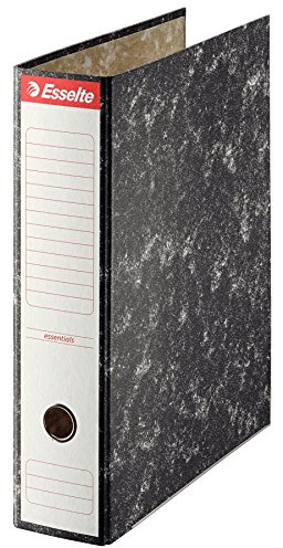 Esselte 46959 – Raccoglitore a leva di cartone con dorso di 75 mm, colore: nero