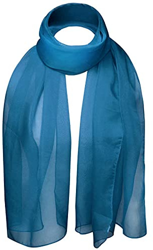 Basic Sense Chiffon-Schal, durchscheinend, weich, einfarbig, für Damen, sauber genäht