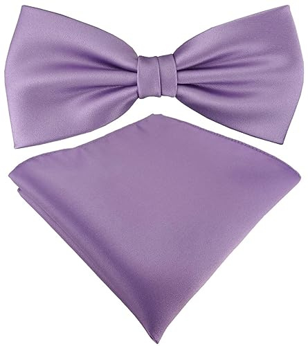 TigerTie Satin Fliege Einstecktuch in Uni einfarbig + Aufbewahrungsbox