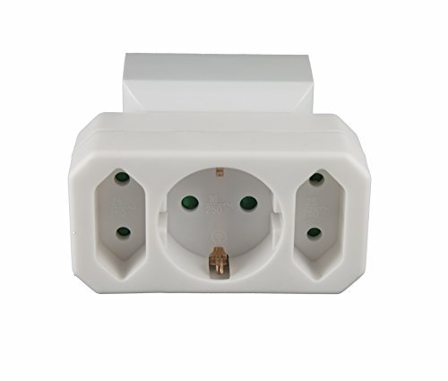 Multistecker Adapterstecker Schutzkontakt Verteiler Mehrfachstecker 3-fach 4-fach 2 fach (1 Schucko + 2 Euro)