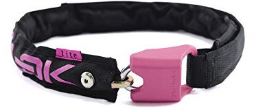 Hiplok LITE Wearable Bike/Bicycle Chain Lock - Black/Pink. Lightweight 1Kg. 75cm x 6cm with 8mm Shackle. Chain for Bicycle Lock. 10 Year Warranty