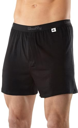 Men's Merino Classic Boxer By Woolly | RWS Certified | Soft, Stink Free, Seattle Designed - Black - M