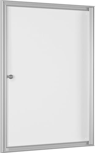 SCHAAR SchaarDesign Einfachschaukasten, BxTxH 500x27x760 mm, DIN A2 hoch, Aluprofile, ESG-Glas, Rückwand weiß, magnet., inkl. 10 Magnete + 1 Einstecktasche DIN A4