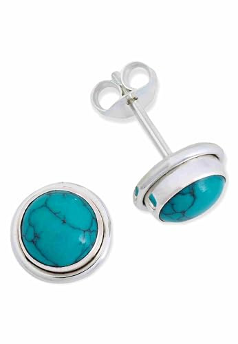 925 Silber Ohrstecker mit Edelstein | echtes Silber, verschiedene echte Steine zur Auswahl, handarbeit aus Indien, im Geschenkbeutel