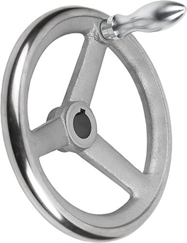 Kipp Handrad mit Nut Grauguss, Komp:Stahl, D2=12, D1=125, 1 Stück, K0671.5125X12