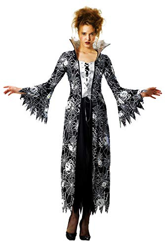Spinnenkostüm Hexenkostüm Kostüm für Damen Damenkostüm Spinne Spinnen Hexe Hut Hexenkleid Gr. 44 - 46 / L