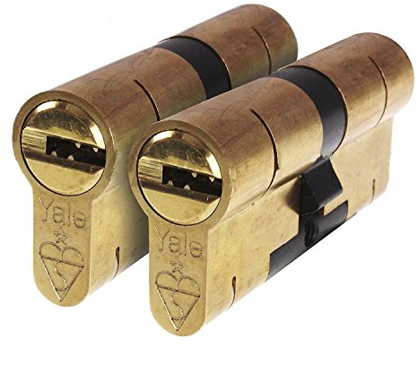 Pair of 40/50 Polished Brass Yale Superior Keyed-Alike Euro Cylinders with 6 Keys / Anti Snap / Bump / Pick / Drill / Pull High Security uPVC Composite Door Barrel Profile Lock