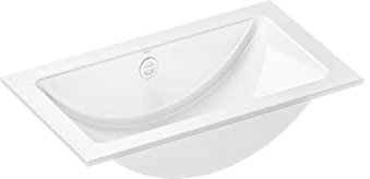 Alape˘ EB.R585 Einbaubecken, Waschbecken für den Einbau von oben, aus glasiertem stahl in weiß mit antibakterieller Oberfläche, rechteckig 58,5 x 14,3 x 34,7 cm, ohne Hahnloch, mit Überlauf