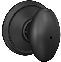 Schlage F40 SIE 622 Sienna Door Knob, Bed & Bath Privacy Lock, Matte Black