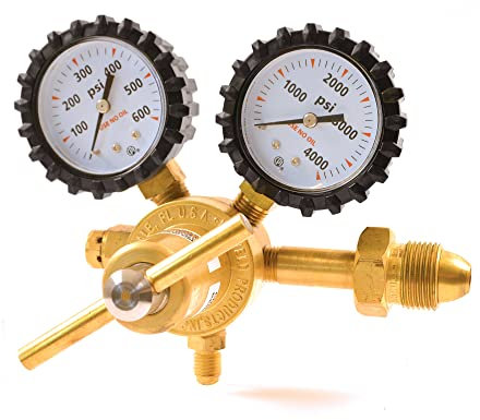 Uniweld RHP400 Nitrogen Regulator with 0-400 PSI Delivery Pressure, CGA580 Inlet Connection and 1/4-Inch Male Flare Outlet Connection