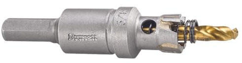 Starrett Tungsten Carbide Tipped Hole Saw - SM16 Sheet Metal Cutter With Arbor & Pilot Drill Bit - For Drilling Stainless Steel Aluminum Alloy - 16MM