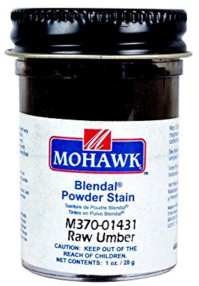 Mohawk Blendal Powder Stain (Raw Umber) - Extra Fine, Ground Touch-Up Pigment for Spot Color Replacement on Furniture, Cabinets, Plastics, Leather, Vinyl and More - Satin Finish - 1 oz