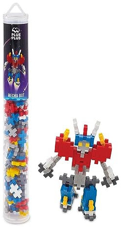 Plus-Plus 9604270 Kreativ-Bausteine Tube, Mecha Roboter, Geniales Konstruktionsspielzeug, 100 Teile