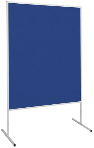 MAUL Moderationstafel blau MAULstandard 150 x 120 cm freistehend pinnbar | stabiler Stahlrahmen, flexible Platzierung, Vorder- und Rückseite nutzbar, angenehme Filzoberfläche, ideal für Workshops
