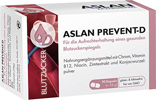 ASLAN Prevent-D (90 Kapseln) Nahrungsergänzungsmittel mit Glucomannan, Zimt und Chrom