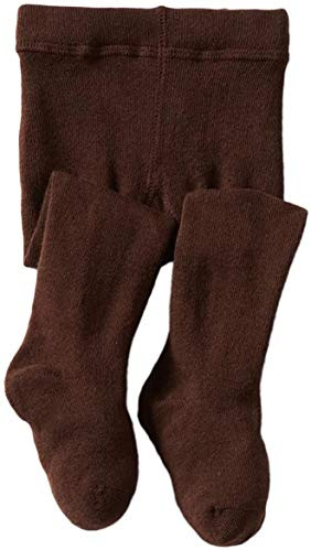 Jefferies Socks baby girls Seamless Organic Cotton infant and toddler tights, Chocolate Brown, 6-18 Months US