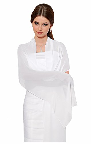 deine-Brautmode Stola Schal Chiffon Chiffonstola Hochzeit Chiffonschal Brautstola Seide, Ivory