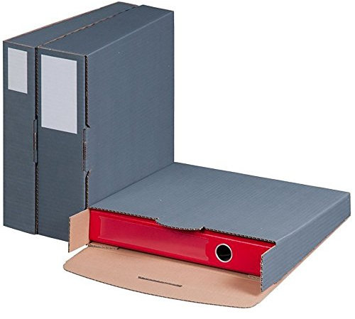 karton-billiger Ordnerversandkarton Premium für 80mm Ordner, grau, 20 Stück