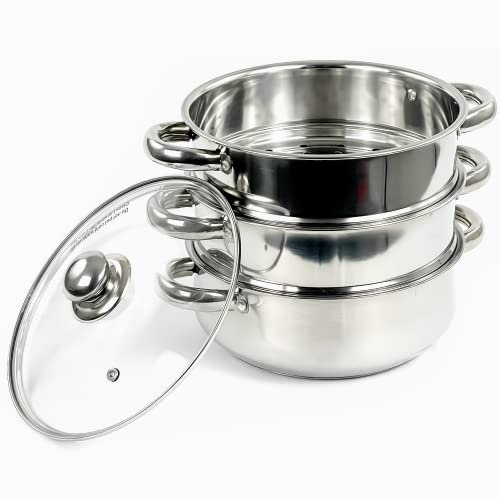 Denny International® 3 Tier Steamer Stainless Steel Silver