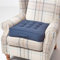HOMESCAPES Navy Armchair Booster Cushion Large Firm 50 cm Square Seat Pad with Supportive 10 cm Thick Lift Luxury Soft Touch Cotton Dark Blue Cushion For The Elderly, Post-Operative and Pregnancy