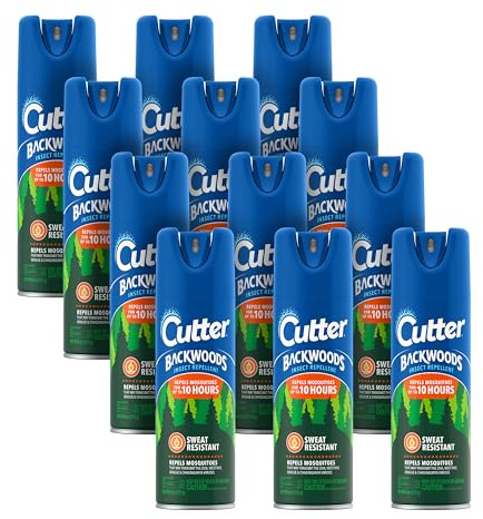 Cutter Backwoods Insect Repellent (12 Pack), Repels Mosquitos for Up To 10 Hours, 25% DEET, 6 Ounce (Aerosol Spray)