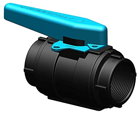 TRU-DESIGN PLASTICS, TD Kugelsperrventil KS Hebel blau 1 1/2 Zoll, 58372