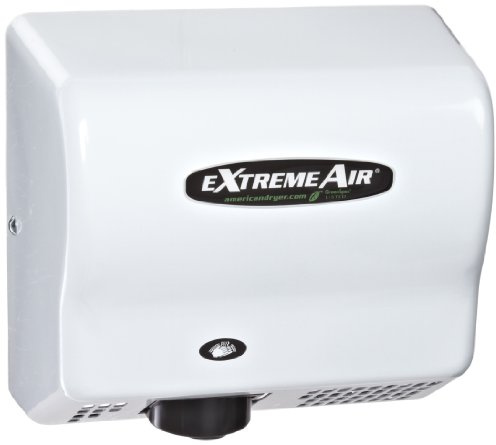 American Dryer ExtremeAir EXT7-M Steel Cover High-Speed Automatic Hand Dryer, 12-15 Second Dries, 100-240V, 540W Maximum Power, 50/60Hz, White Epoxy Finish