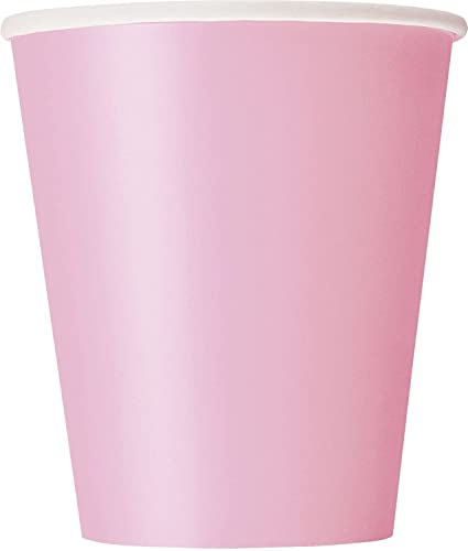 Unique Party 30883 - Vasos de Papel - 266 ml - Rosa Claro - Paquete de 14