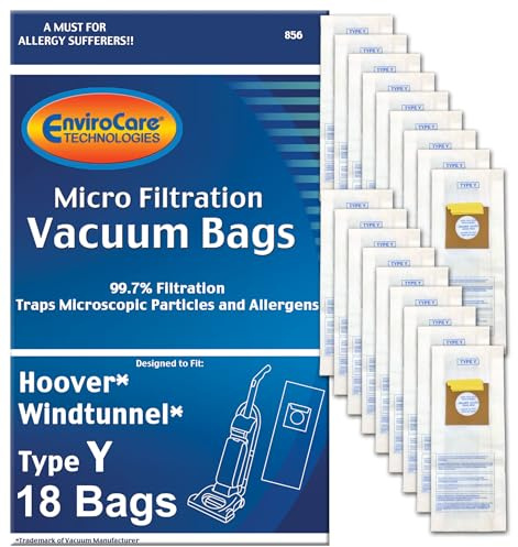 EnviroCare Replacement Micro Filtration Vacuum Cleaner Dust Bags for Hoover Windtunnel Upright Type Y 18 pack