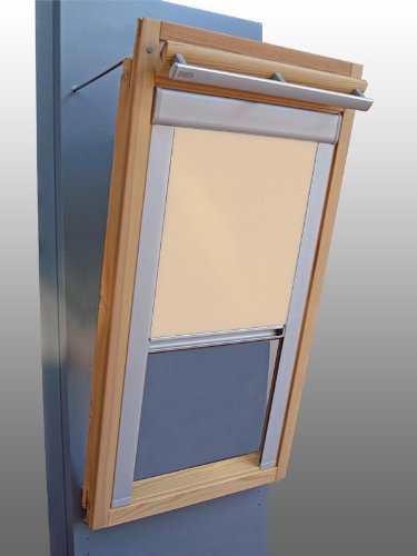 Verdunkelungsrollo Rollo mit Seitenschienen für Velux DKL/DKU-EP GGU,GPU,GHU,GTU C04 beige-karamell