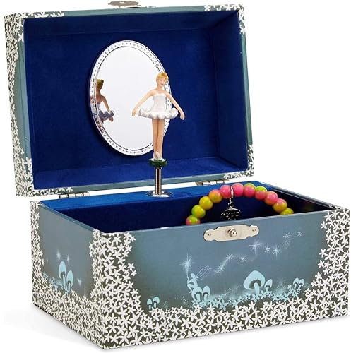 Jewelkeeper - Caja de Música para Joyas, con Hada Estrellada Azul y Blanca - Melodía del Lago de los Cisnes