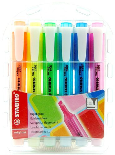 Stabilo Swing Cool Highlighter - Assorted Colour (Pack of 6)