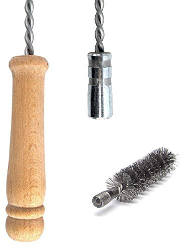 HOLZBRINK Schubstange Kesselstab STARR Öse M12 Länge 100cm + 40 mm Heizkesselbürste Kesselbürsten Ofenbürste Ofenrohr reinigen Reinigungsbürste