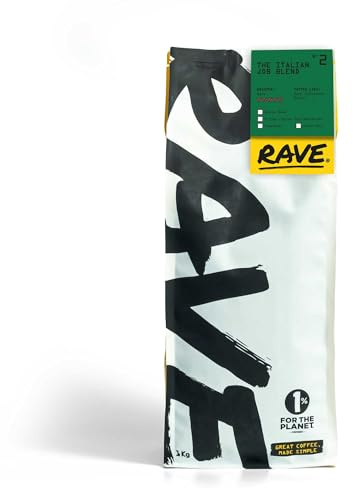 Rave Coffee - The Italian Job Blend Nº 2, Filter Grind Freshly Roasted Ground Coffee 1Kg