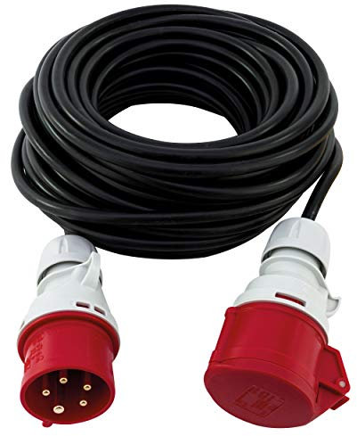 REV CEE Verlängerung - Verlängerungskabel 20m außen IP44 - Starkstromkabel, 11000W, 400V, schwarz