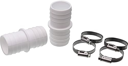Schlauchverbinder (2er Pack mit 4 VA Schellen) Ø 32 mm auf Ø 38 mm - Fitting - Schlauchtüle - Schlauchverbindung