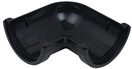 FLOPLAST 112mm Round Gutter Pipe 90 Degree Angle - Black