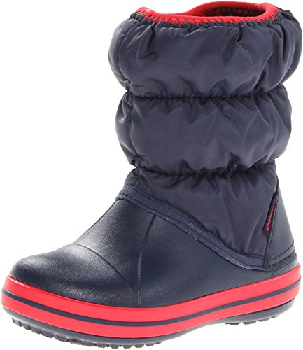 Crocs Unisexe Enfant Winter Puff Boot Kids Bottes, Navy/Red, 30/31 EU