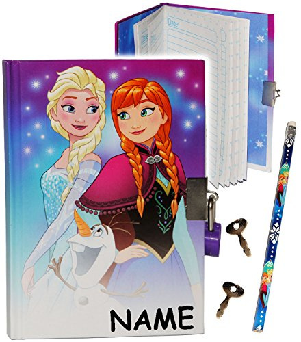 alles-meine.de GmbH die Eiskönigin - Frozen - Tagebuch mit Schloss - incl. Name - Notizbuch liniert Hardcover - für Geheimnisse Reisetagebuch Buch + Stift - gebunden - Mädche..