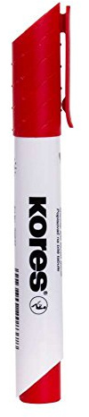 Kores - K-Marker XW1: Pennarello Rosso a Punta Rotonda per Lavagna Bianca, Inchiostro Pulibile a Secco e Inodore, Ideale per la Scuola e l'Ufficio, Confezione da 1