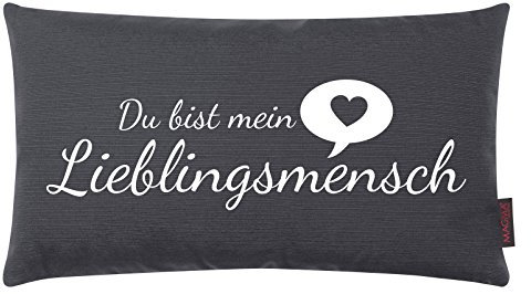 Kissen Lieblingsmensch anthrazit 25x45 cm Made in Germany/Ökotex 100