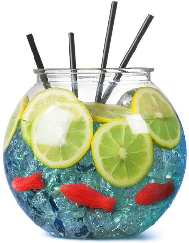 bar@drinkstuff Plastic Cocktail Fish Bowl 3ltr / 18.5cm - Single | Party Fishbowl | Diameter: 185mm | Non-Decorative Clear Fishbowl (Props not Included) (18)
